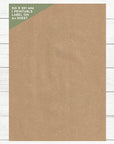 1 Blanko DIN A4 Bogen Kraft Etiketten braun 210 x 297 mm auf weissem Holz