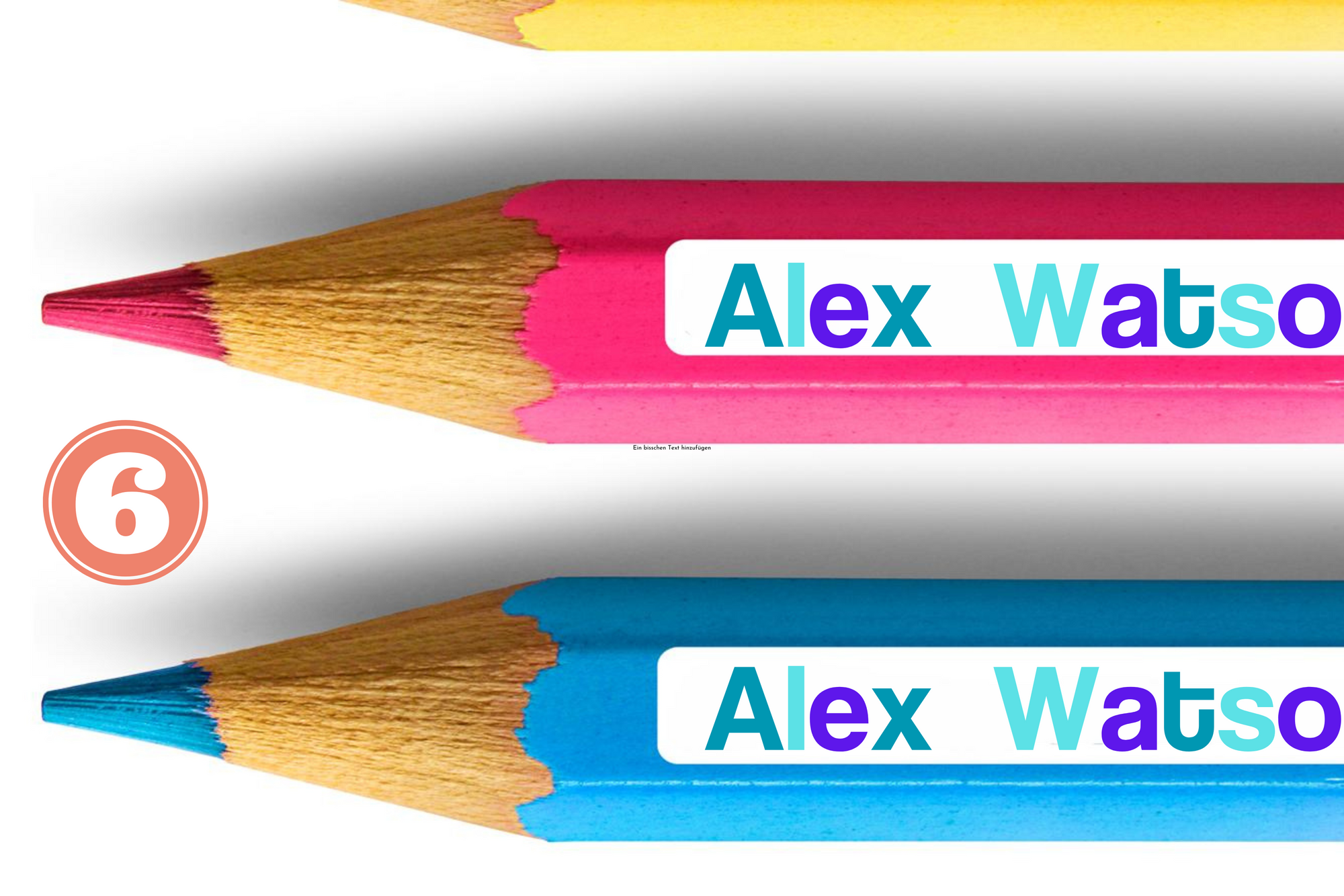 Aufkleber für Stifte mit Namen in blauer Schrift  - watsonlabel