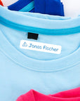 Bügeletiketten mit Namen und Boot in 7 Farben - watsonlabel