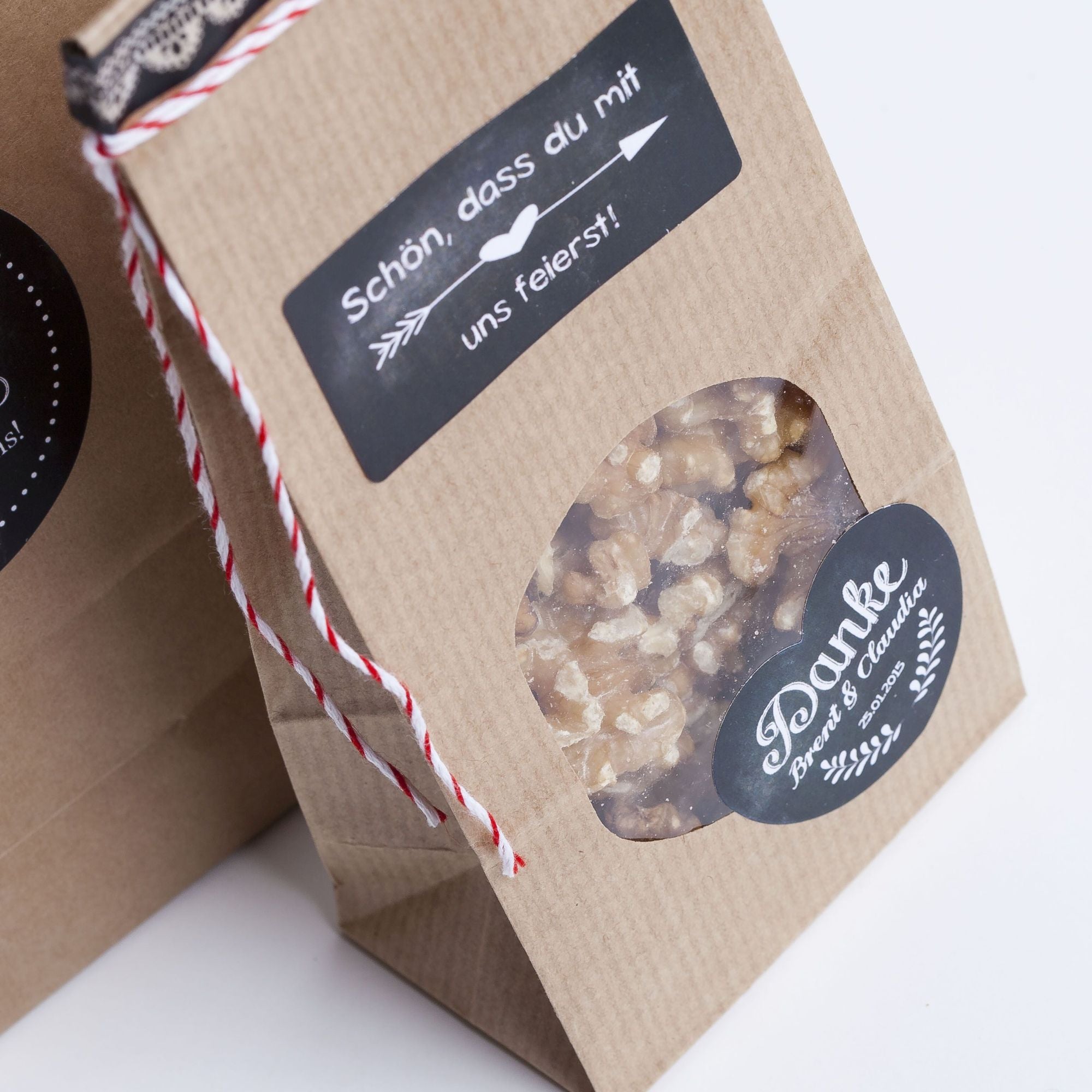 Danke Aufkleber in Herzform fuer Verpackungen und Geschenke - watsonlabel