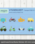Erkennungszeichen_Kindergarten_und_Geburtstag_spuelmaschinenfest_mit_Zeppelin-Motorrad-UBoot-Bus-Traktor-Mofa-Polizeiauto-Auto_von_watsonlabel