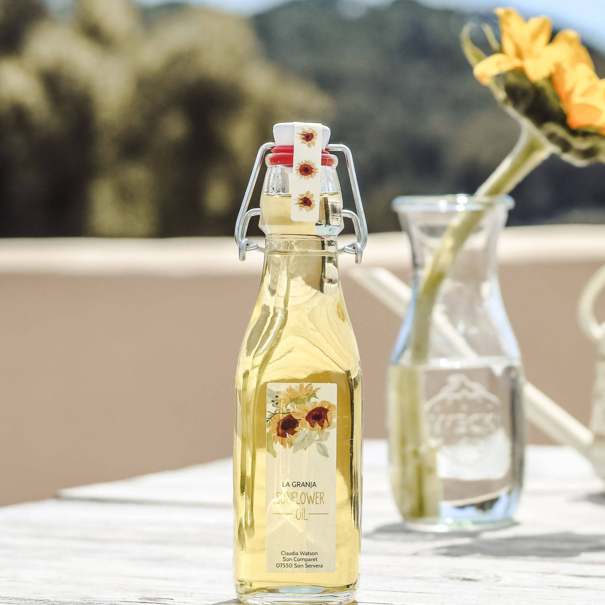 Frischesiegel Etiketten 70 x 12 mm gelb mit Sonnenblumen - watsonlabel