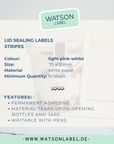 Frischesiegel guenstig gestreift pastell rosa 27 x 80 mm - watsonlabel Info englisch