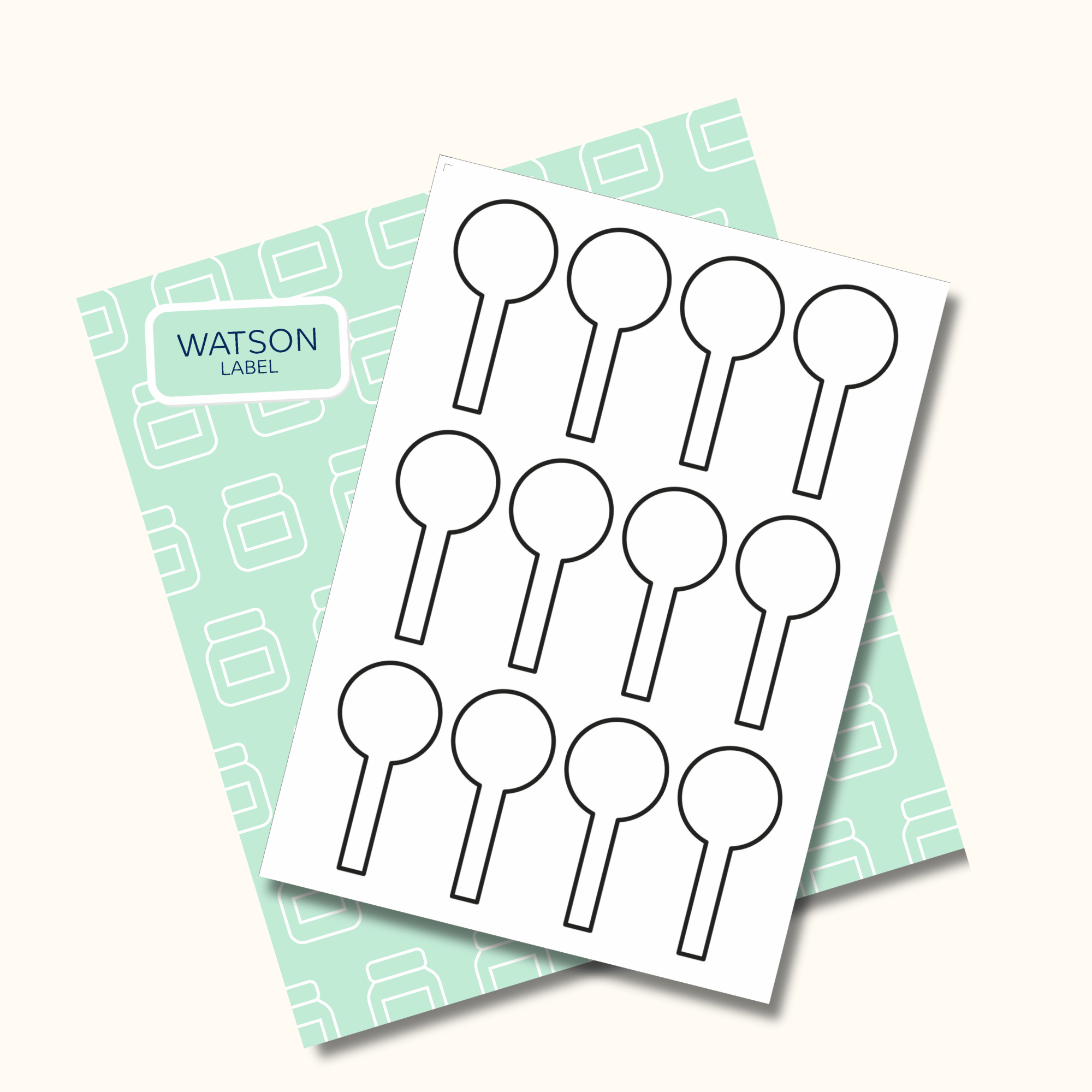 Gewährverschluss 40 x 85 mm weiss auf A4 Bogen zum selber drucken