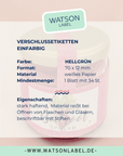 Gewaehrverschluss Etiketten fuer Verpackungen auf A4 Bogen hellgruen 70 x 12 mm von watsonlabel ID4202 Info