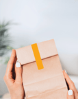 Gewaehrverschluss Etiketten fuer Verpackungen auf A4 Bogen orange 70 x 12 mm von watsonlabel ID4212