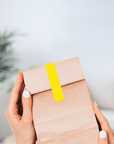 Gewaehrverschluss Etiketten fuer Verpackungen gelb 70 x 12 mm von watsonlabel ID4198
