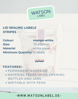 Gewaehrverschluss Etiketten guenstig mit Streifen pastell Aprikose 27 x 80 mm watsonlabel Info englisch