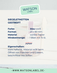 Gewaehrverschluss Etiketten mit Streifen in blau-weiss 27 x 80 mm von watsonlabel ID4172 Info deutsch
