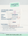 Gewaehrverschluss guenstig mit Streifen pastell mint 27 x 80 mm - watsonlabel Info englisch