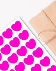 Herzaufkleber pink zum selber bedrucken, stempeln oder beschriften. 24 Etiketten im Format 44 x 39 mm auf DIN A4 Bogen von watsonlabel.