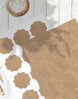 Kraft Etiketten in Blumenform 60 mm braun