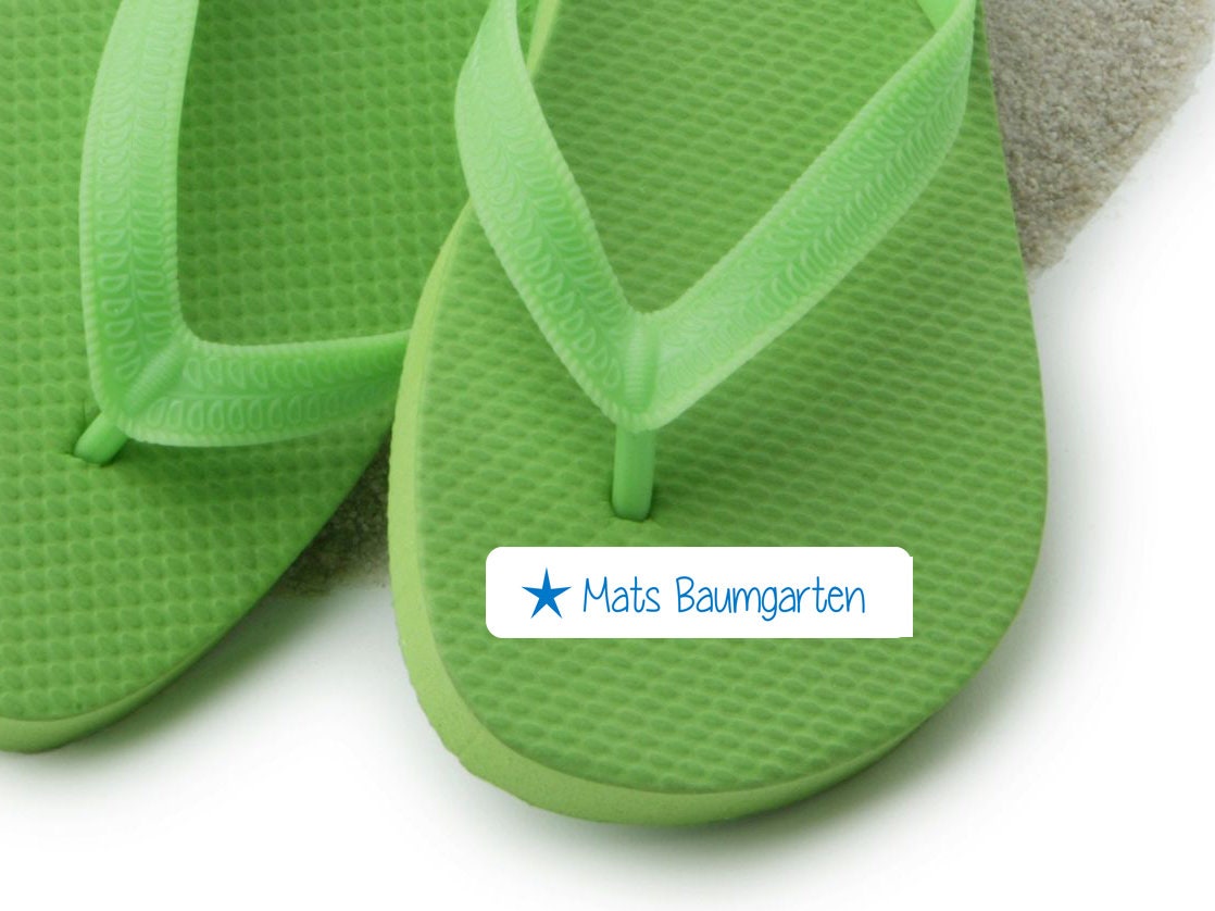 Namensaufkleber personalisiert mit Stern wasserfest und spuelmaschinenfest