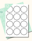 Runde abloesbare Etiketten 60 mm mit Wellenrand selber drucken - watsonlabel