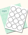 Runde weisse Etiketten 60 mm mit Wellenrand selber drucken - watsonlabel