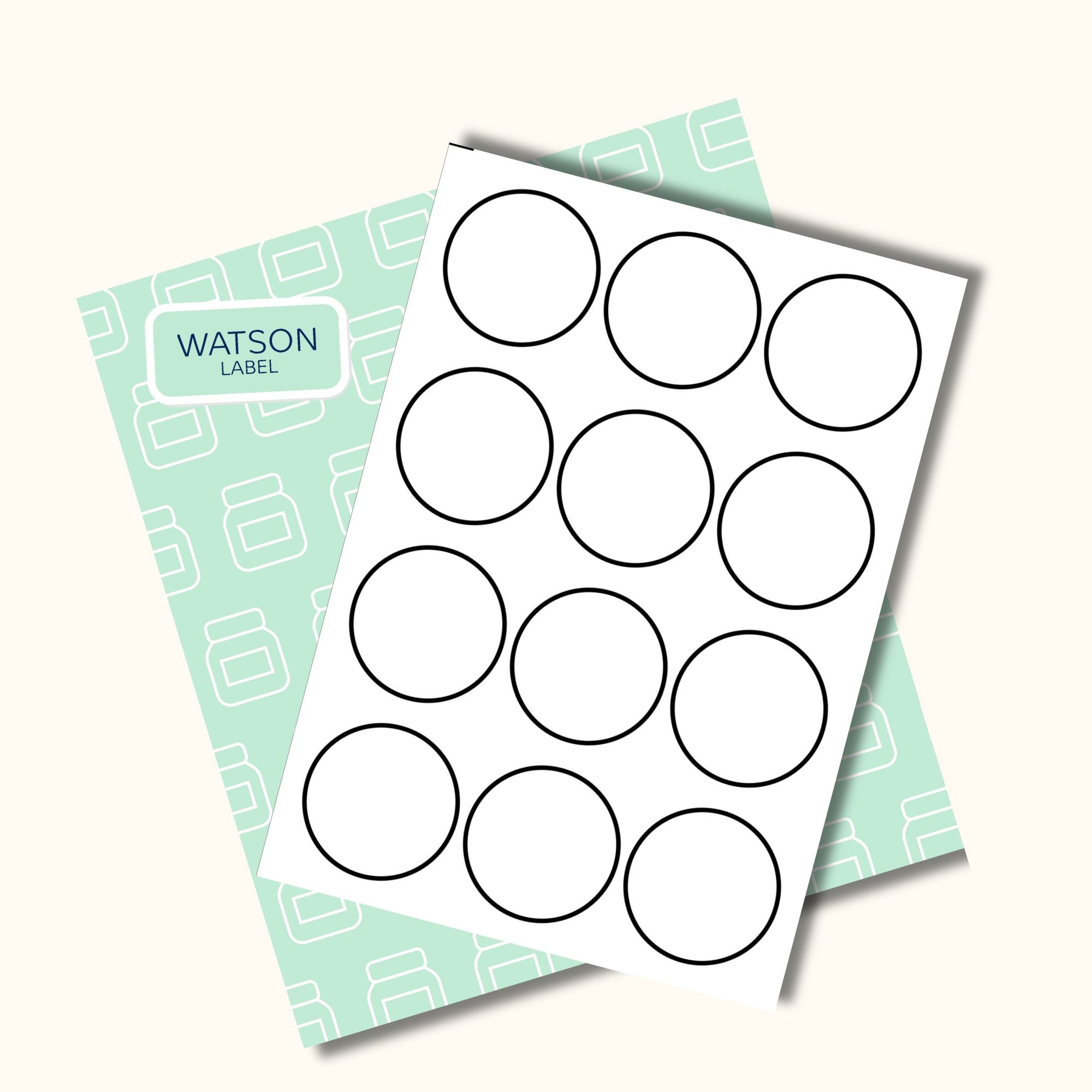 Runde weisse Etiketten 60 mm Durchmesser selber drucken - watsonlabel