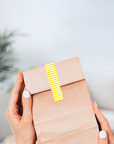 Selbstklebende Verschluss-Etiketten mit gestreiftem Muster stylisch gelb-weiss guenstig online kaufen ID4217