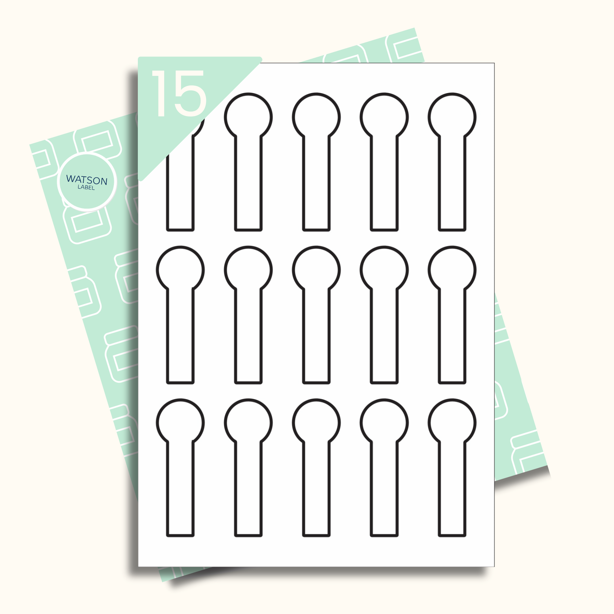 Siegeletiketten mit Kopf 27 x 80 mm weiss auf A4 Bogen  selber drucken