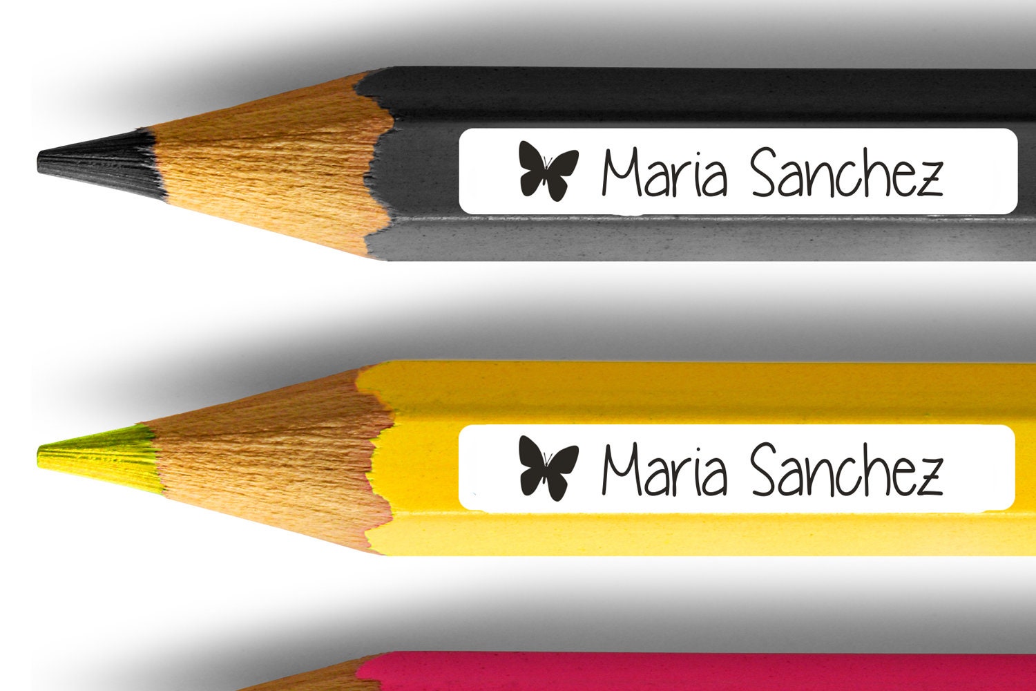 Stifteaufkleber spuelmaschinenfest mit Schmetterling 38 x 6 mm - watsonlabel