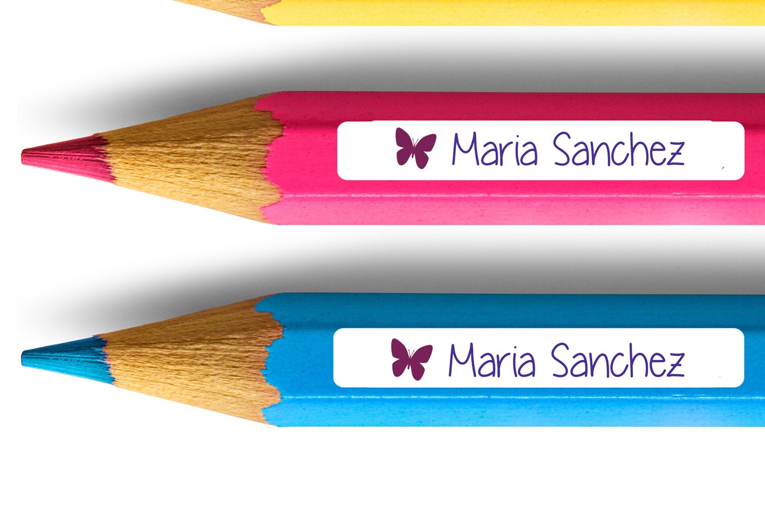 Stifteaufkleber spuelmaschinenfest mit Schmetterling 38 x 6 mm lila lavendel - watsonlabel