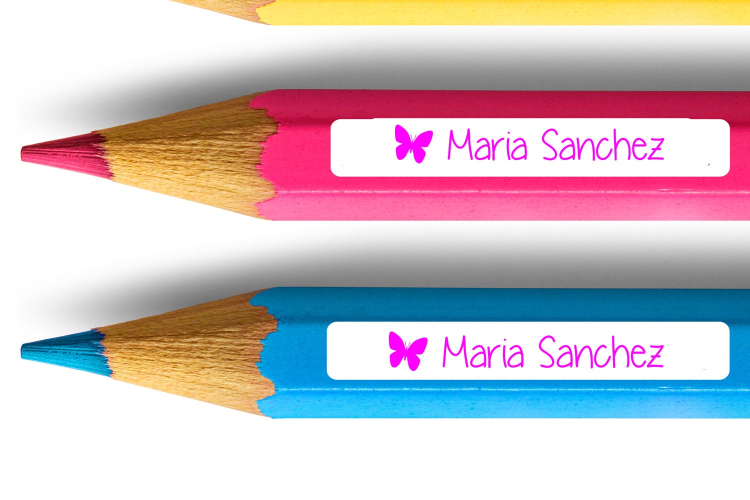 Stifteaufkleber spuelmaschinenfest mit Schmetterling 38 x 6 mm pink - watsonlabel