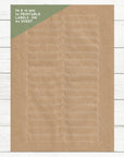 Verschluss Etiketten aus braunem Kraftpapier 70 x 12 mm pro DIIN A4 Blatt