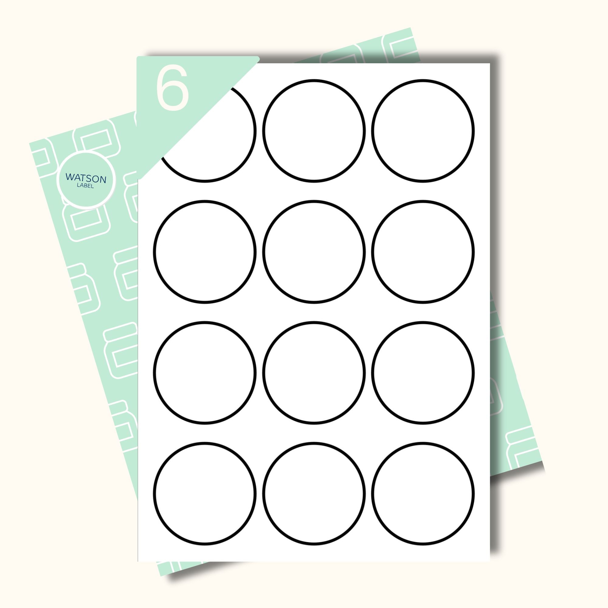 abloesbare weisse Etiketten 60 mm Durchmesser selber drucken - watsonlabel