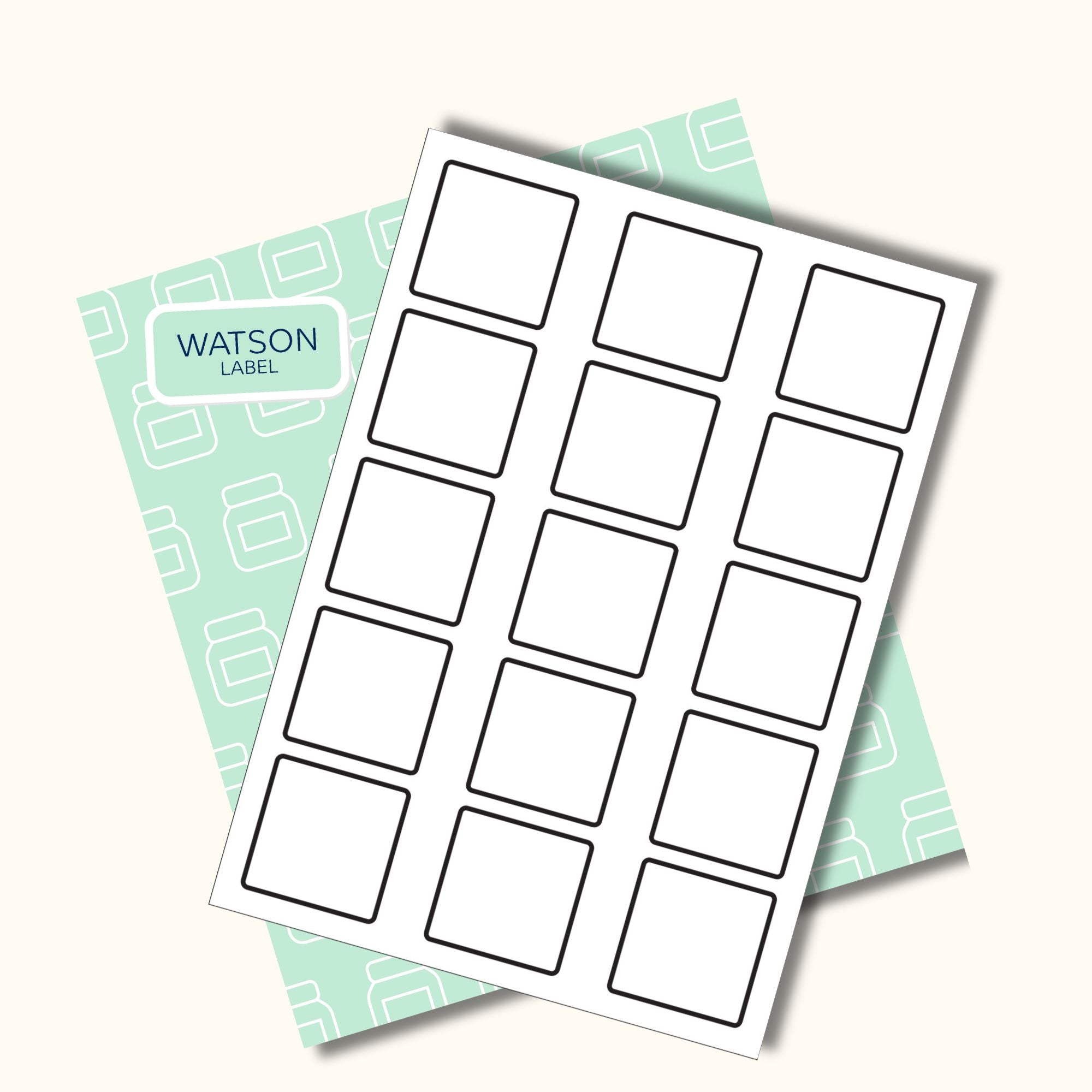 abloesbare quadratische weisse Etiketten 50 x 50 mm selber drucken - watsionlabel