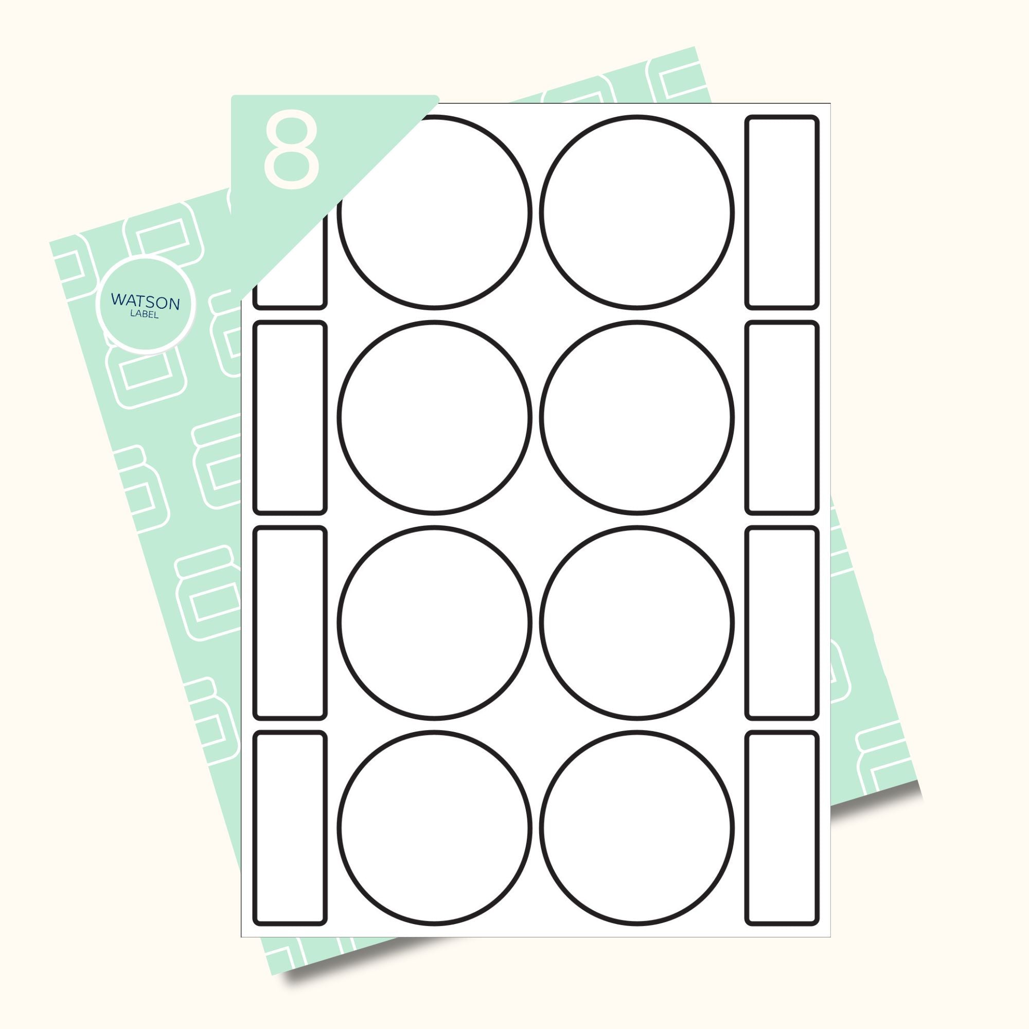 ablösbare weisse Etiketten 68 mm Durchmesser selber drucken -watsonlabel