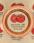 braune Kraft Etiketten 48 mm rund fuer Tomaten Sugo als Deckeletikett fuer Weck Glaeser
