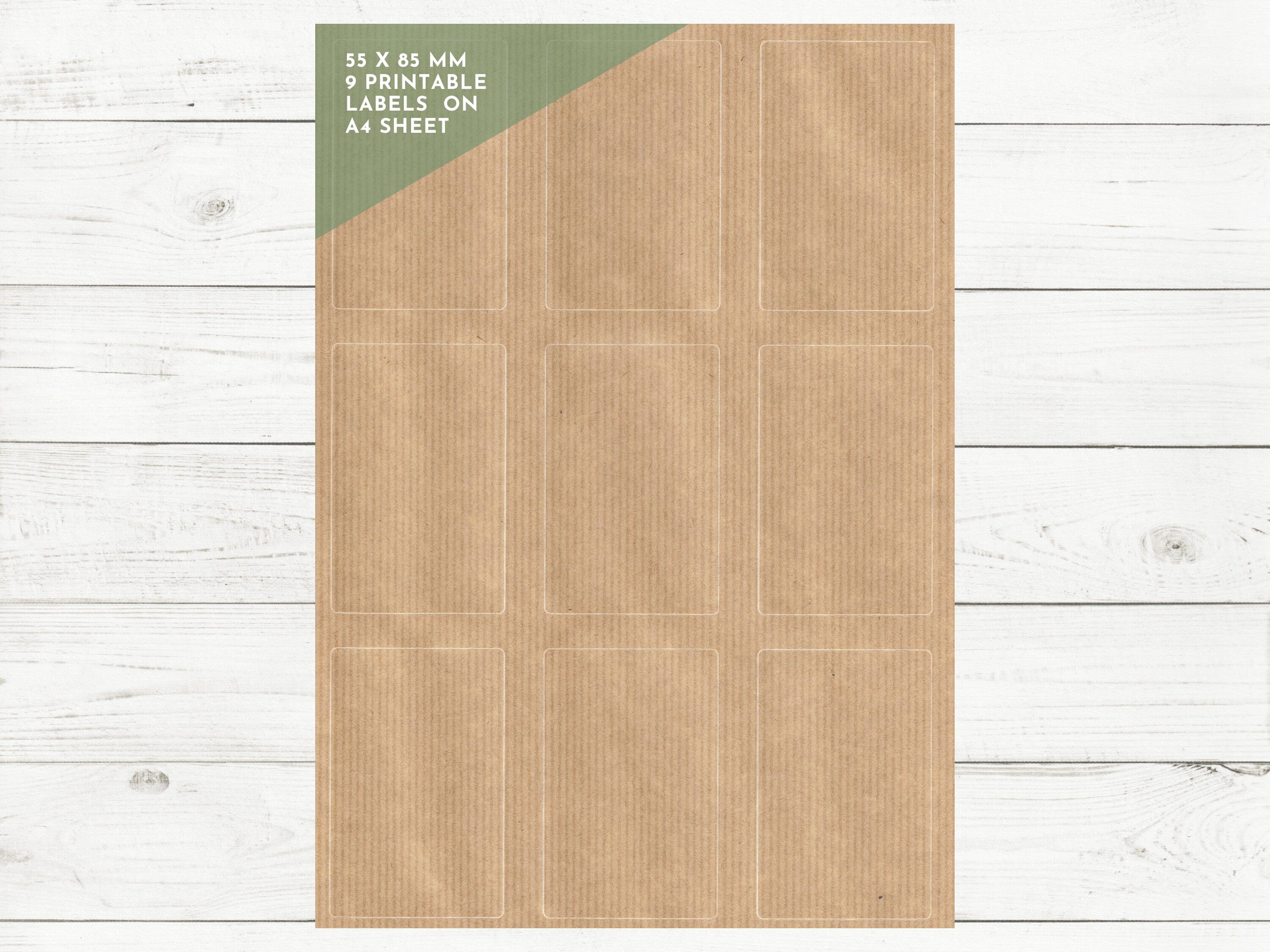 braune Kraft Etiketten 80 x 80 mm für Flaschen und Gläser