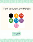 personalisierte Bügeletiketten mit Namen Motiv Stern in 7 Farben