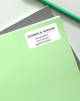 große Namens Aufkleber in sechs Farben, wasserfeste Adressaufkleber, minimalistische Etiketten personalisiert in bunten Farben