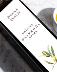 Olivenöl Etiketten mit grünen Oliven gestalten für 250 ml und 500 ml Flaschen
