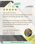 individuelle_Etiketten_fuer_Oelflaschen_Olivenoel_Etiketten_mit_Oliven-Muster_im_mediteranem_Design 5 Sterne Rating