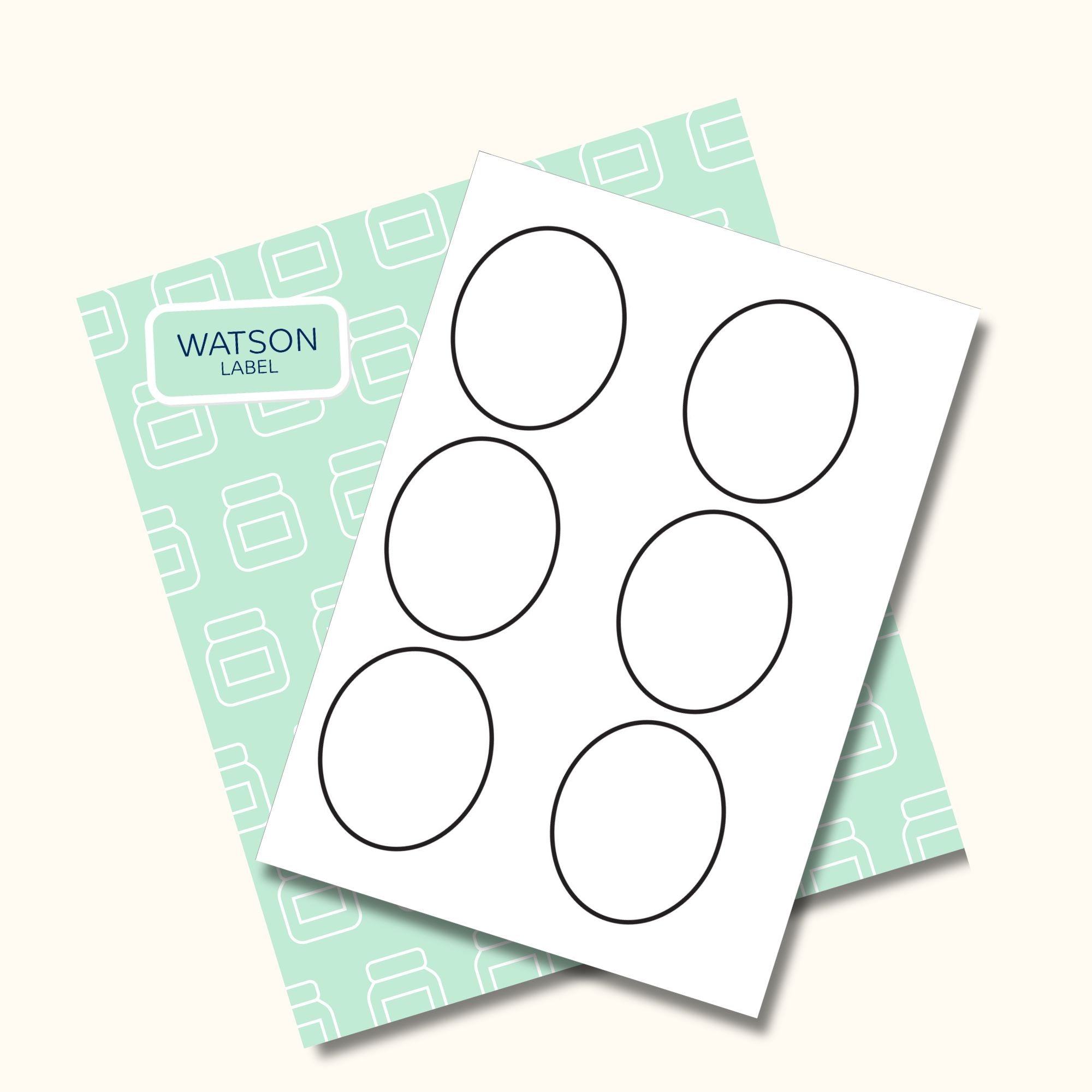 ovale Etiketten 67 x 81 mm selber drucken - watsonlabel