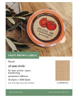 packaging kraft brown labels round 48 mm circle for laser printer, copiert or handwriting.
