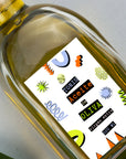 personalisierte Etiketten fuer Olivenoel Flaschen von watsonlabel