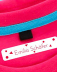 personalisierte Wäscheetiketten mit Namen im Geometrie Design in rot - watsonlabel
