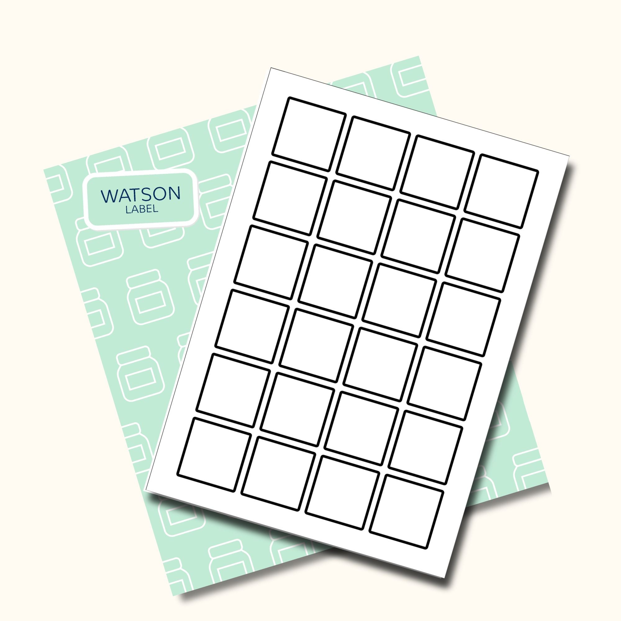 quadratische weiße Etiketten 40 mm selber drucken - watsonlabel