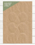 runde Kraft Etikettenbraun fuer Glaeser und Flaschen 68 mm rund mit 8 Etiketten pro A4 Bogen