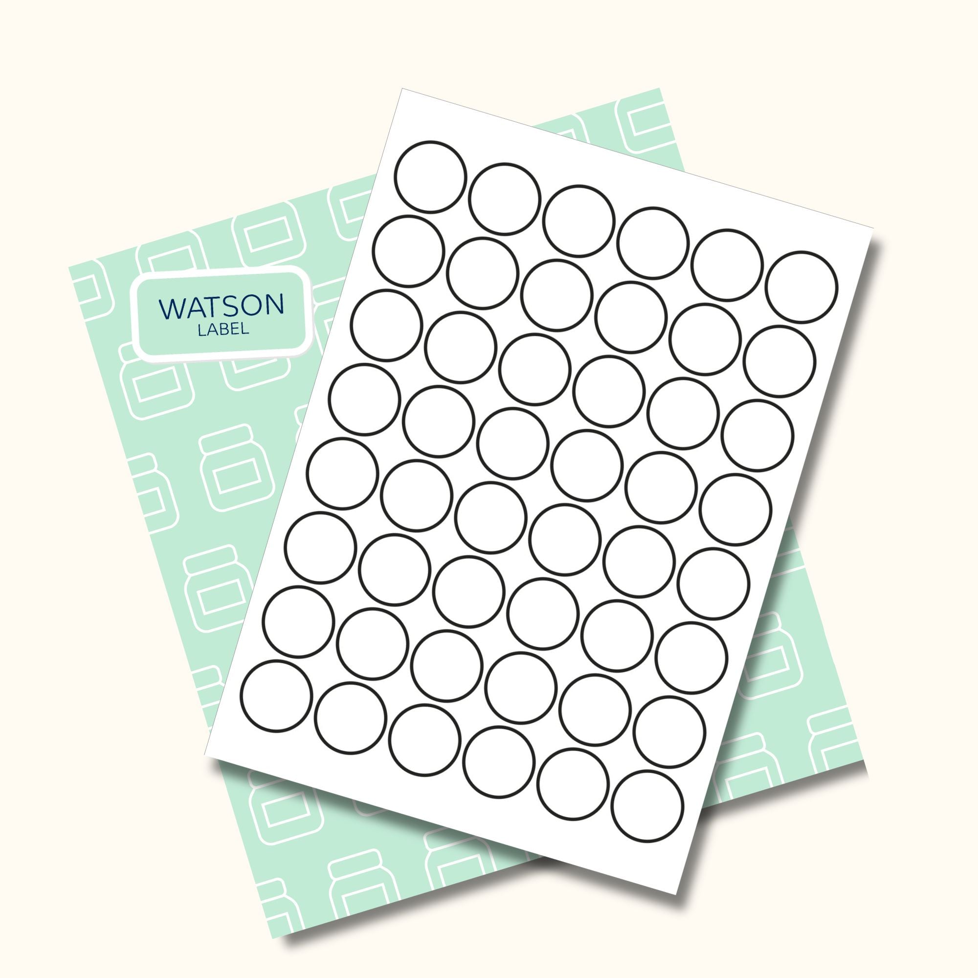 runde weiße Etiketten 30 mm Durchmesser ablösbar selber drucken - watsonlabel
