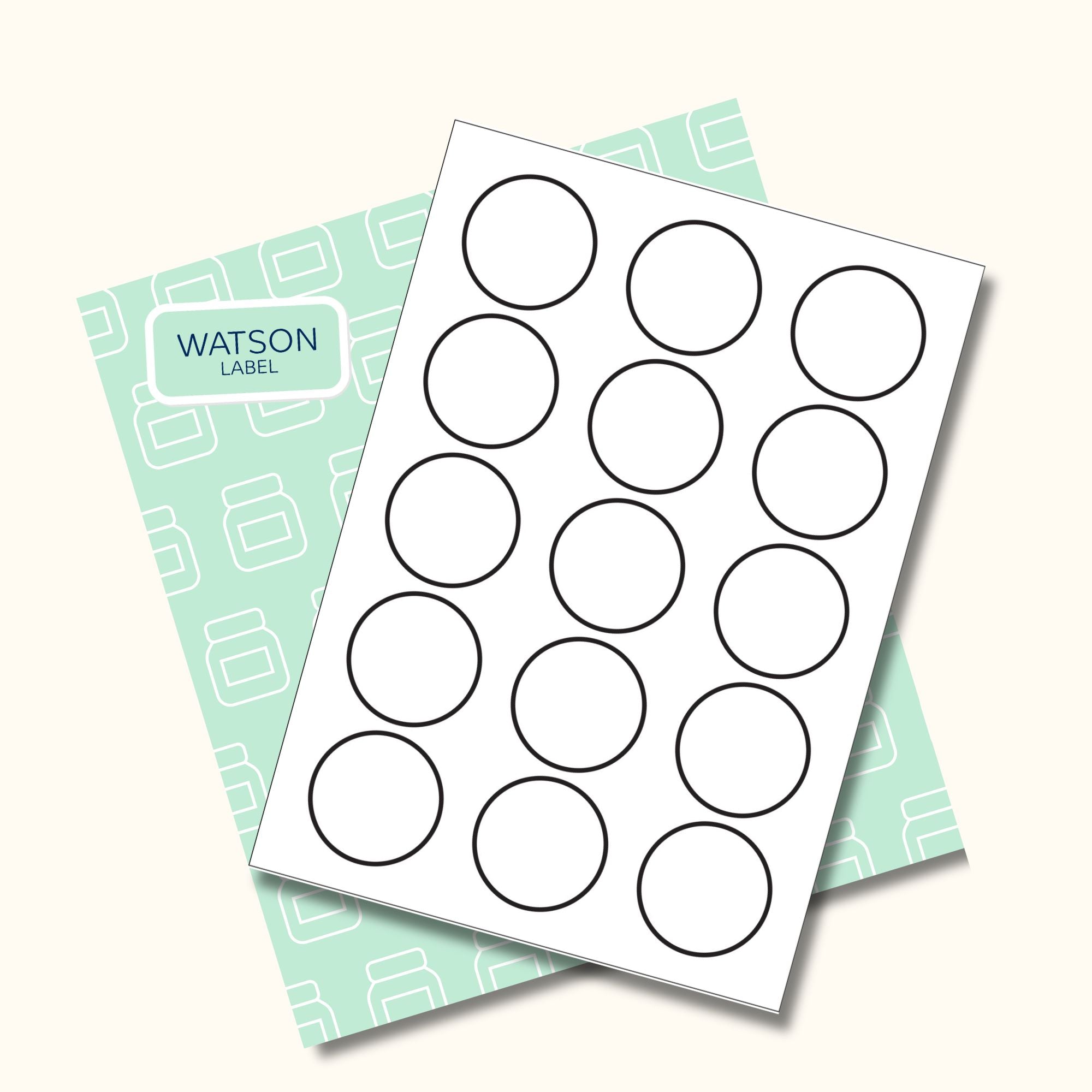 runde weiße Etiketten 50 mm Durchmesser selber drucken - watsonlabel