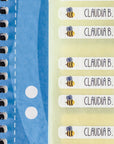 schmale rechteckige Bienenaufkleber mit Namen - watsonlabel