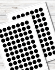 schwarze Markierungspunkte spülmaschinenfest 10 mm Durchmesser - watsonlabel