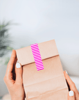 selbstklebende Verschluss-Etiketten mit gestreiftem Muster stylisch pink-weiss guenstig online kaufen bei watsonlabel ID4224