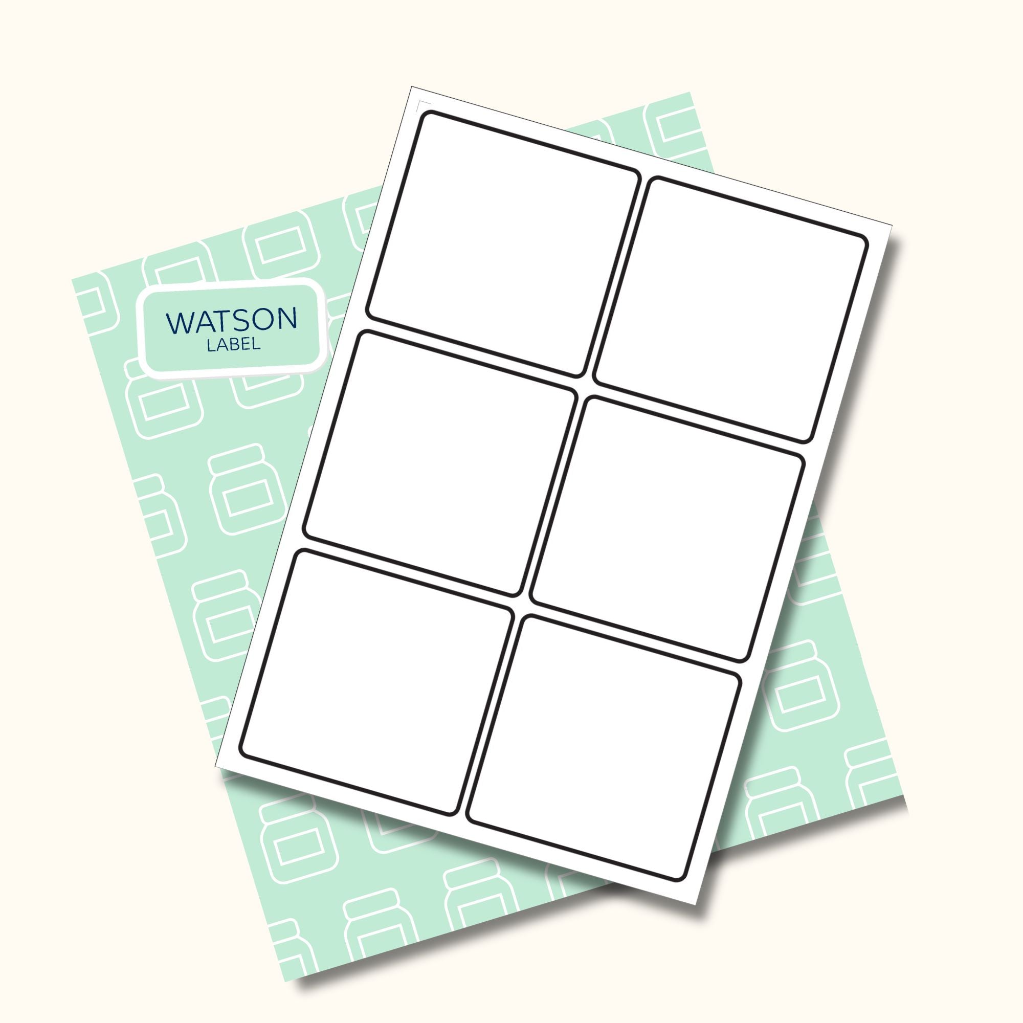 weisse Etiketten 95 x 90 mm selber drucken - watsonlabel