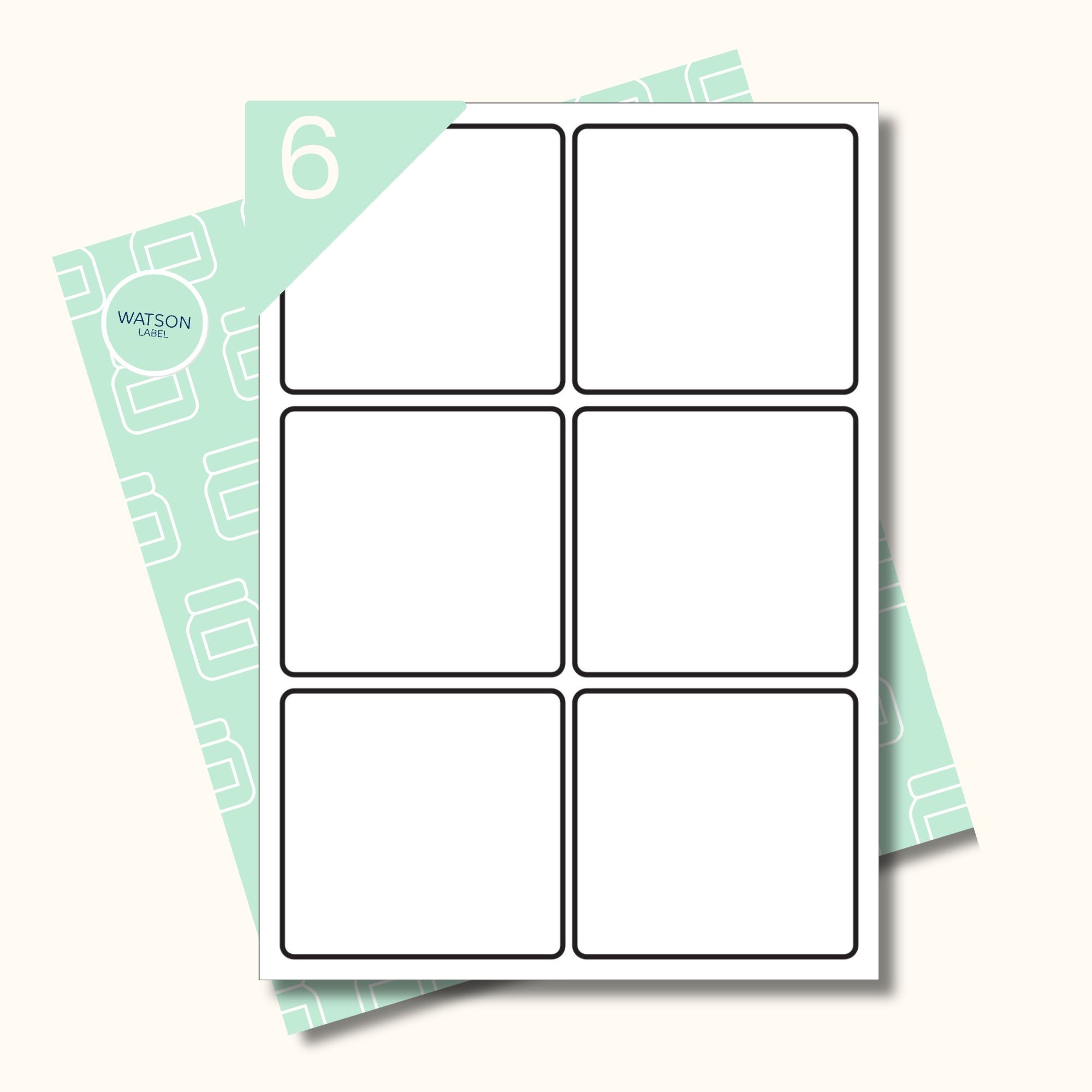 weisse  abloesbare Etiketten 95 x 90 mm selber drucken - watsonlabel