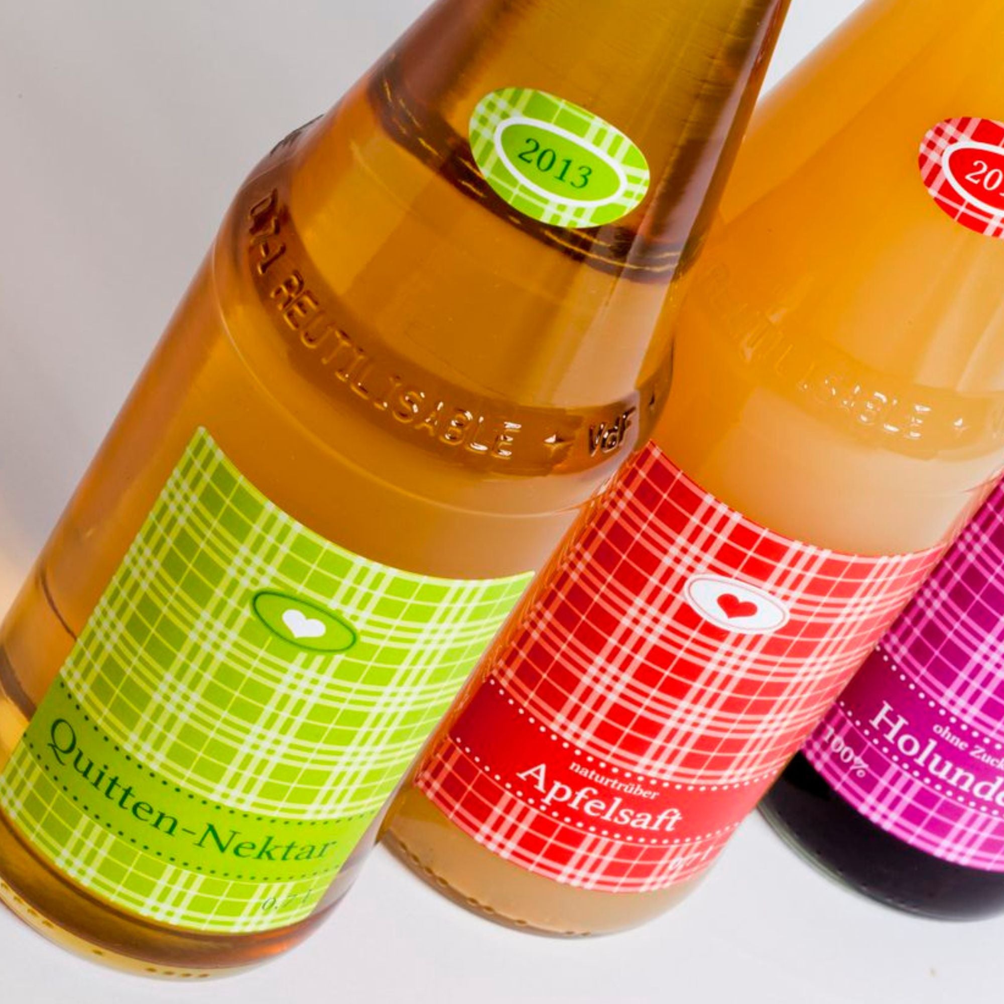 weisse abloesbare Etiketten fuer 1 Liter Saftflaschen 85  x 138 mm selber drucken - watsonlabel