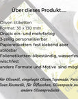 Etiketten fuer Olivenoel Flaschen Infos